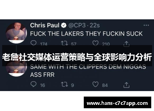 老詹社交媒体运营策略与全球影响力分析 老詹社交媒体运营策略与全球影响力分析